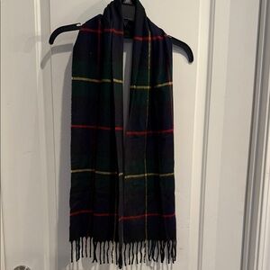 CHRISTIAN DIOR Plaid Wool Scarf - Black, Green, Red